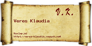 Veres Klaudia névjegykártya